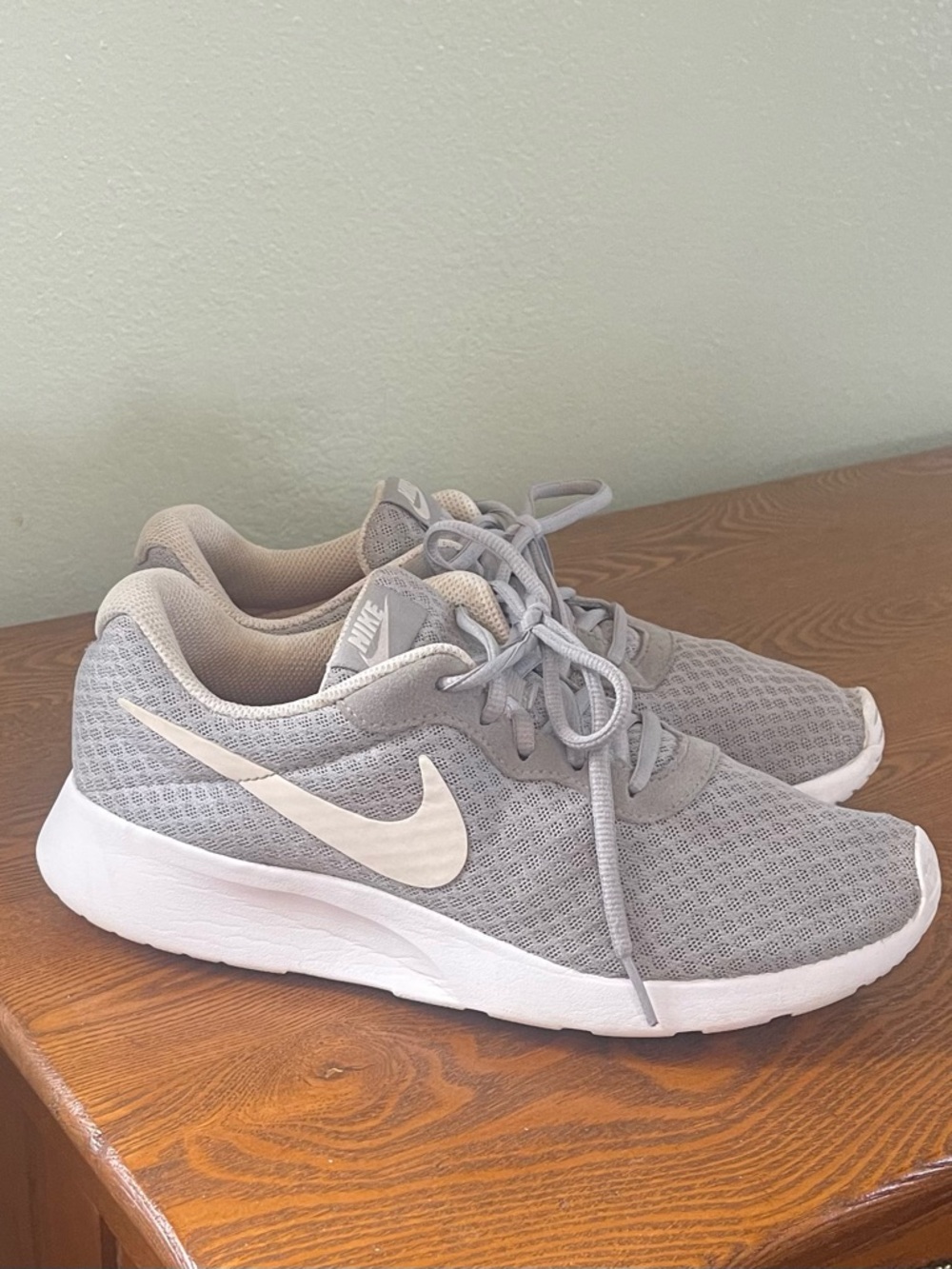 Nike Grey Mesh Running Sneakers with White Swoosh